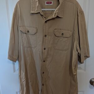 Wrangler Tan Button-Up Shirt - Size XL